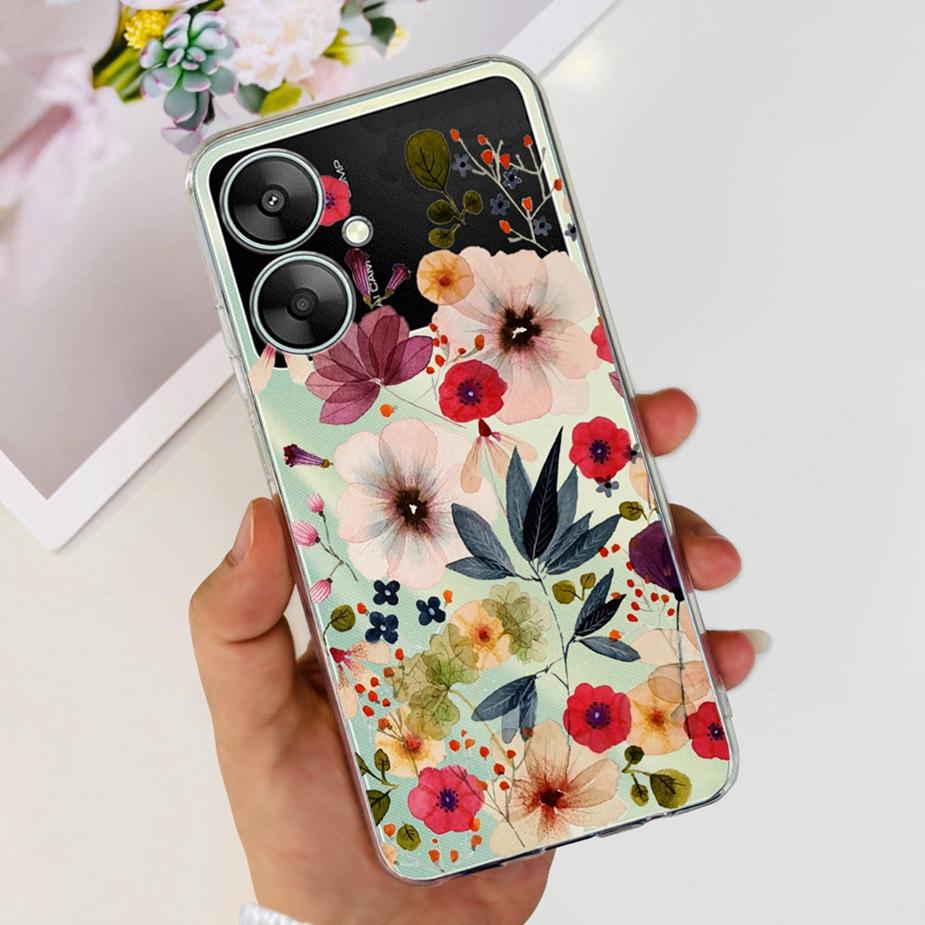 For Xiaomi Poco M6 5G Case Stylish Painted Cover Clear Silicone Phone Case For Xiaomi Poco M6 Pro M6Pro PocoM6 Soft Cover Bumper