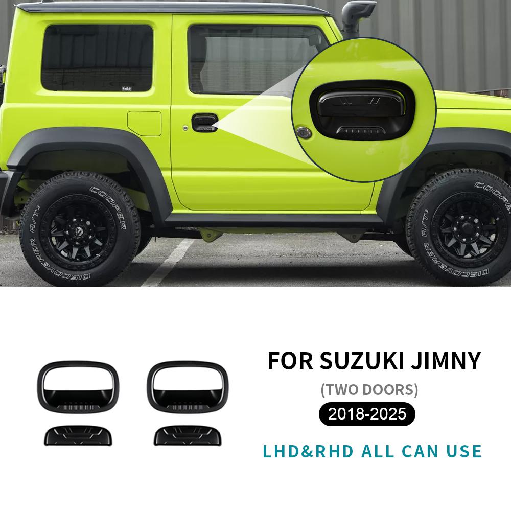 Внешняя накладка на дверь автомобиля для Suzuki Jimny 2/4-дверный Nomade 2018-2025 Накладка на заднюю дверь Рамка ручки автомобиля Матовый черный Аксессуары