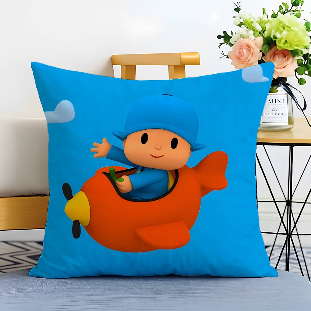 Милая наволочка с мультяшным принтом P-Pocoyo-MT, напечатанная, из матового флиса, подушка, нежная к коже, экологически чистая сублимационная печать