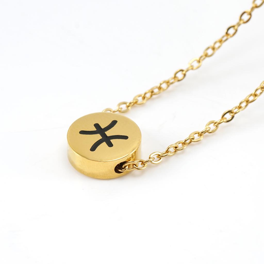 Новое простое круглое ожерелье с подвеской в виде символа созвездия из нержавеющей стали, 12 ожерелье с созвездием для женщин