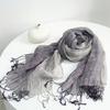 Japanese Vintage Gradient Stripe Linen Scarf Women Art Versatile Spring/Summer Breathable Shawls Sun Protection Long Scarf