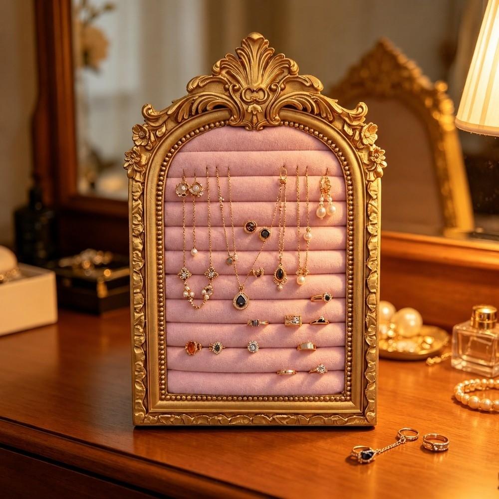 European Style Arched Jewelry Display Stand Velvet Earring Ring Display Board Holiday Gifts