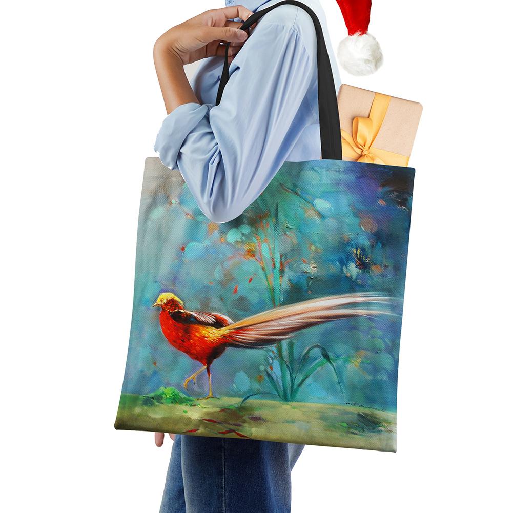 Сумка на плечо с изображением Русалки и пейзажем, 2022, женская многоразовая холщовая сумка-тоут Harajuku, повседневная складная сумка для покупок для покупок