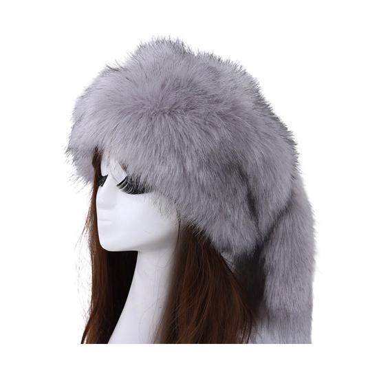 Winter Hat Ethnic Style Design Ear Protection Thickened Lining Faux Fur Ball Women Hat
