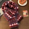 Теплый шарф в стиле Fair Isle с принтом, зимний шерстяной шейный платок, ретро жаккардовый вязаный шарф, зимний