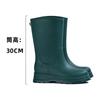 Новые высокие резиновые сапоги женские нескользящие водонепроницаемые сапоги средней высоты на флисе теплые резиновые сапоги на супертолстой подошве высокие резиновые сапоги женские