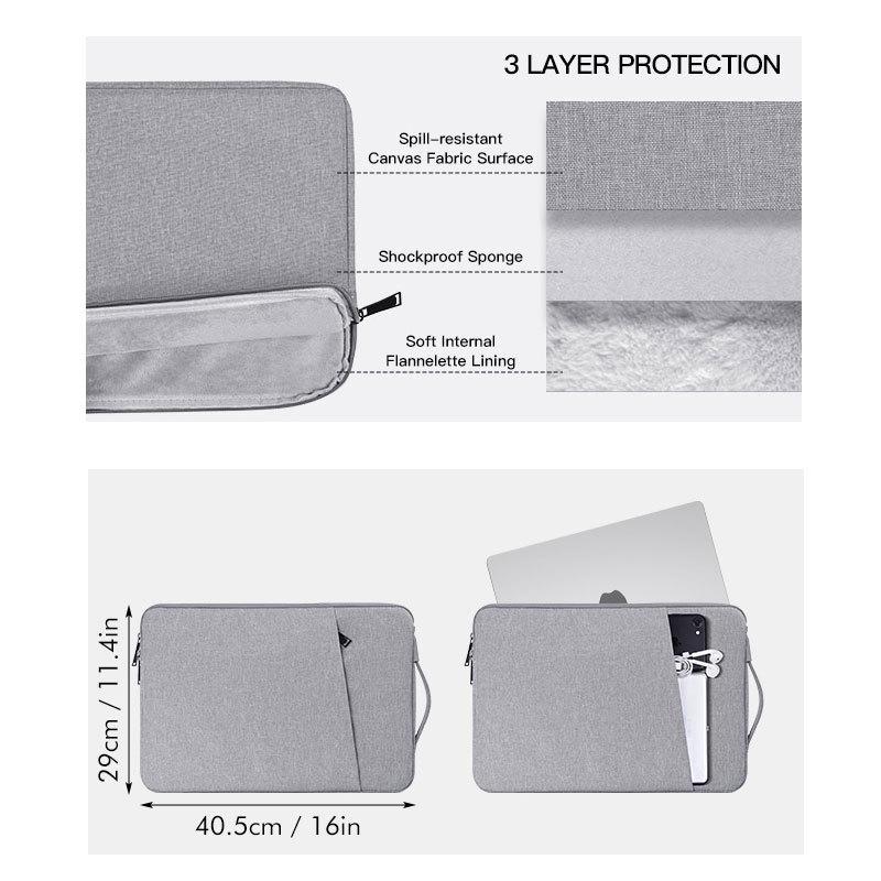 16/14-дюймовая противоударная и водонепроницаемая сумка для ноутбука с подкладкой - портативная и прочная для женщин