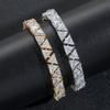 9mm Triangle Cubic Zirconia Tennis Bracelet Brass Prong Setting 5A CZ Geometric Hip Hop Jewelry for Women Men