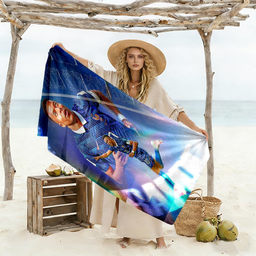 Star Player Kylian Mbappé Beach Towel Super Soft Absorbent Comfortable Lightweight