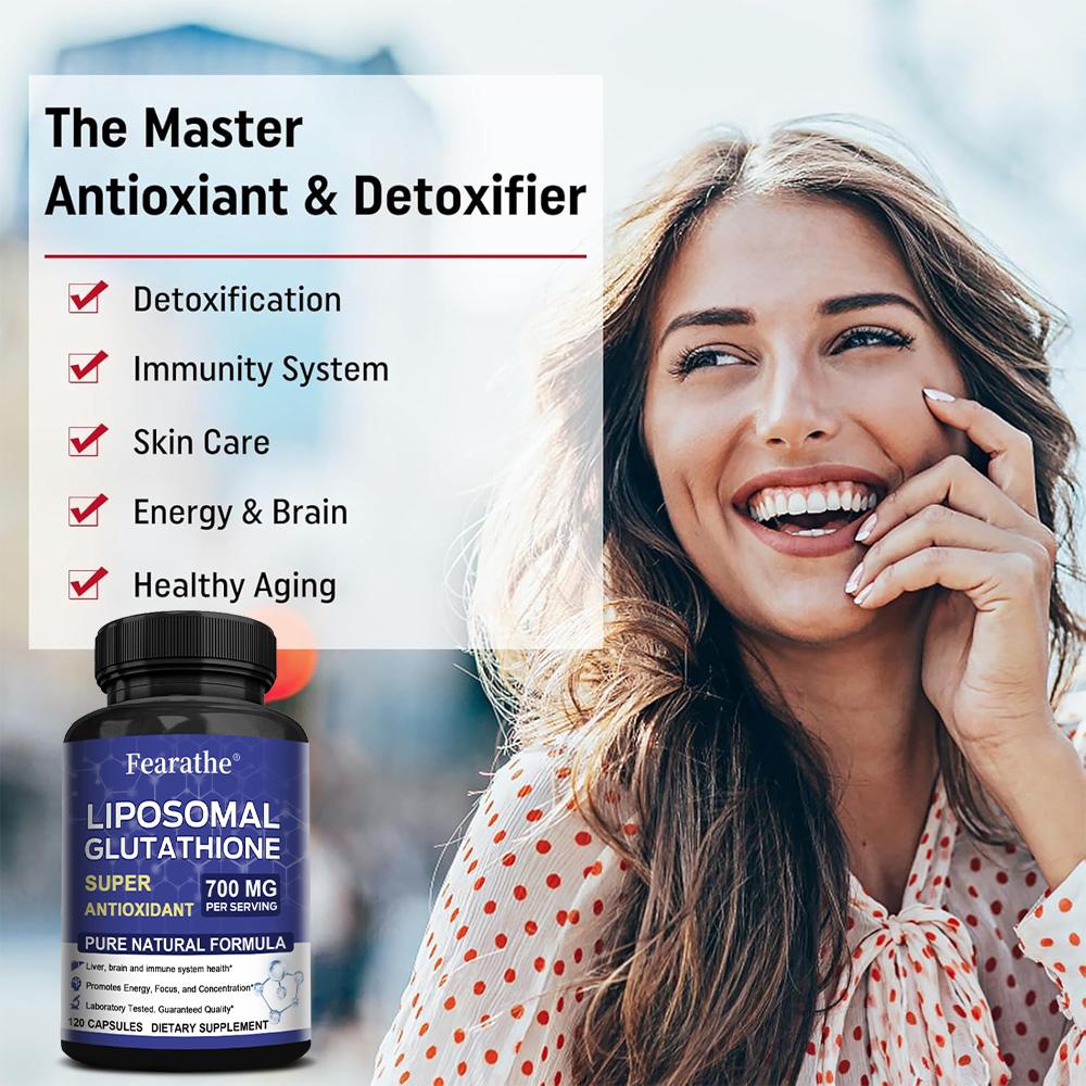 Liposomal Glutathione Capsules 700mg Per Serving, Phospholipid Complex, 120 Vegetarian Capsules, Dietary Supplement