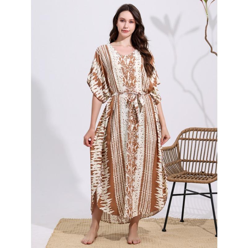 Popular Snake Pattern Printing Beach Blouse Robe Loose Vacation Sunscreen Bikini Blouse
