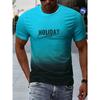 Letters Men's T-shirt 3D Printed Tees Male Simple Gradient Fashion Trend Short Sleeve T Shirts Casual Summer Clothing