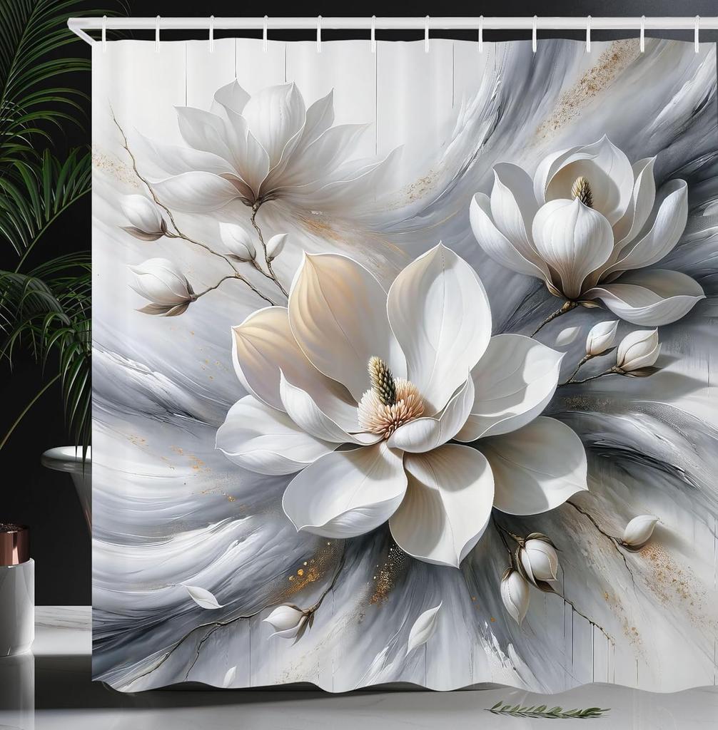 Черно-белая шторка для душа туманные высокие деревья лесной массив природный ландшафт ткань украшение для ванной шторка для душа с крючком