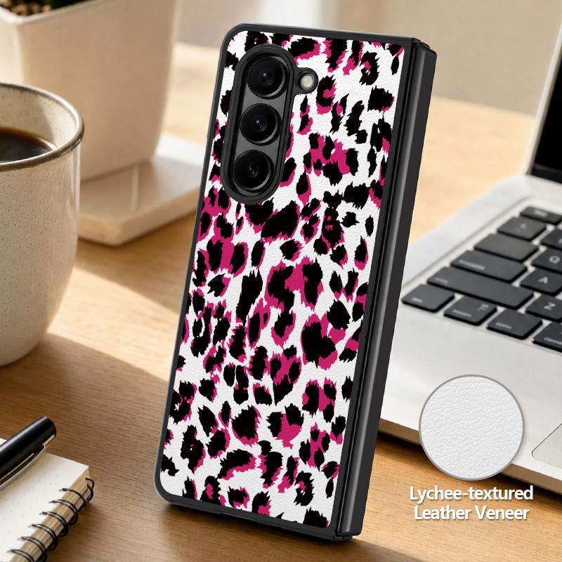 Чехол с леопардовым принтом для Samsung Galaxy Z Fold 8 Ultra 7 6 5 Fold8 Fold7 Fold6 Роскошная кожаная накладка Жесткая складная крышка для телефона