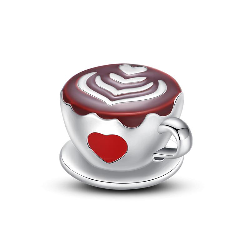 100% 925 Sterling Silver Coffee Cake Pizza Kola Avocado Food Charms Bead Fit 925 Original Bracelets DIY Making Jewelry