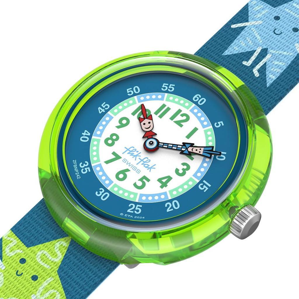 Swatch Flik Flak Starry Glow FBNP242 Boys' Green Watch