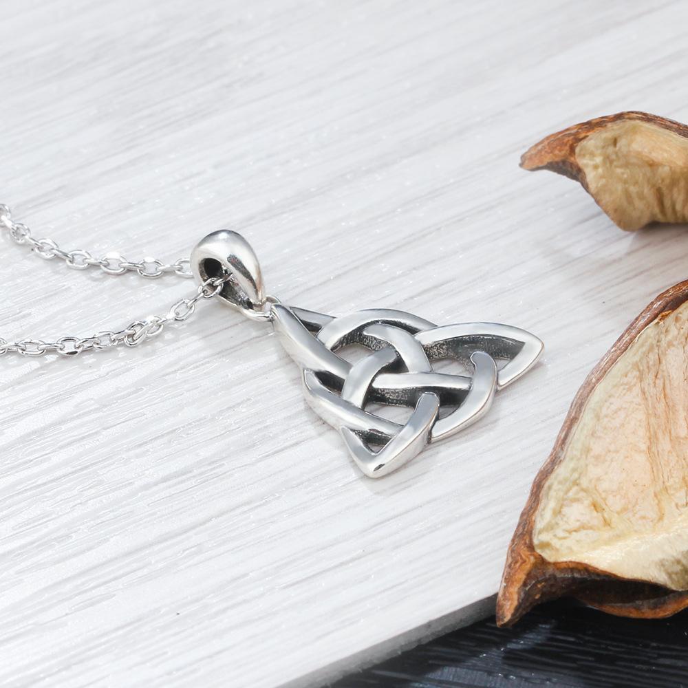  Stering Silver Vintage Witch Knot Pendant Necklace  Celtic Knot Cross Lucky Knot Necklace Amulet Jewelry Gift