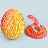 Яйцо змеи с напечатанной на 3D-принтере змеей внутри Подвижные суставы Фигурка змеи Шарнирная змея Настольная игрушка-непоседа Украшение Орнамент