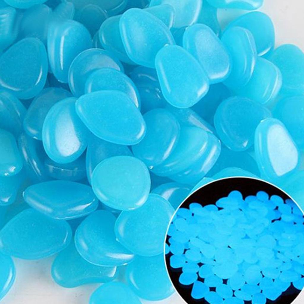 100PCS Garden Decoration Glow In The Dark Luminous Pebbles Stones Wedding