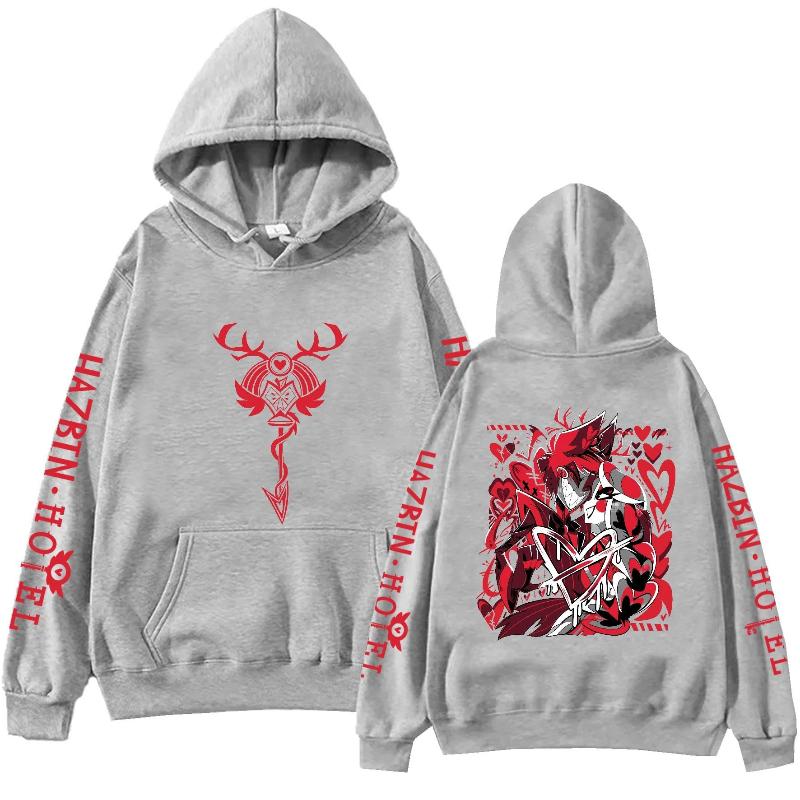 Hazbin Hotel Alastor En Charlie Grafische Print Hoodie Casual Harajuku Mode Pullover Hooded Sweatshirt Oversized Hoodies