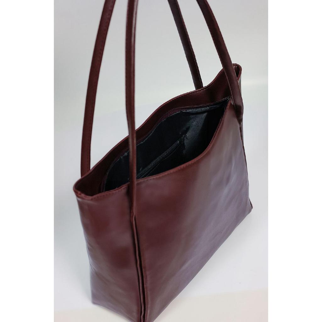 Women's Black Zipper Shopper Bag