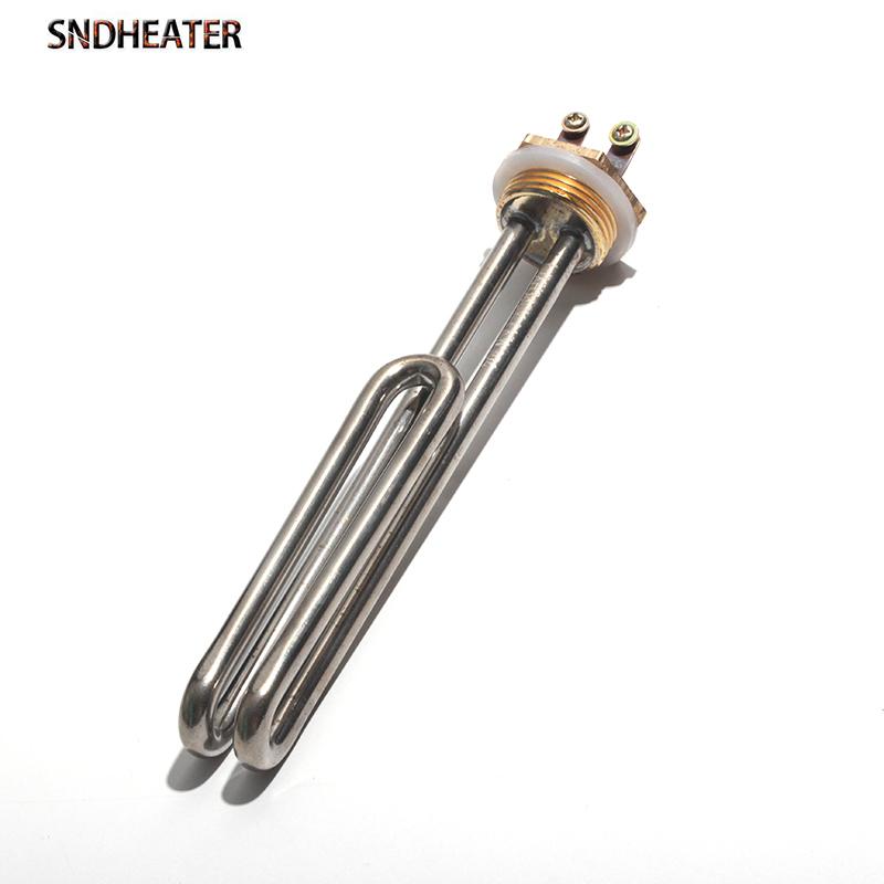 SNDHEATER Электрический нагревательный элемент для воды G1" Медная резьба AC 110V 220V Устойчивость к изгибу Нагреватель для солнечного бойлера 1000 Вт 2000 Вт 3000 Вт