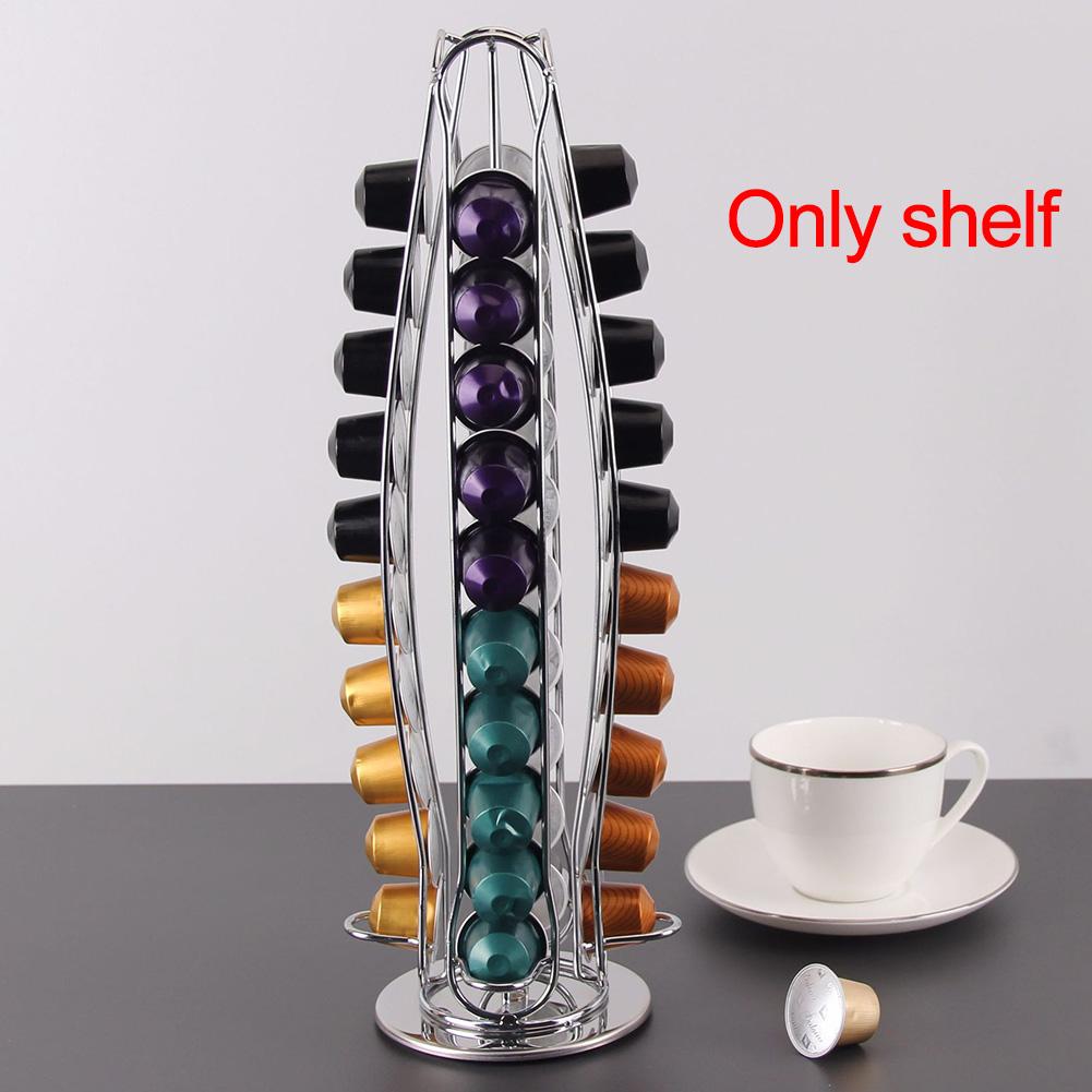 Держатель для кофейных капсул для Nespresso OriginalLine Органайзер для хранения 360° Вращающаяся карусель для кофейных капсул 20-40-60 капсул