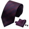 Men's 8cm Solid & Polka Dot Plaid Tie Set with Cufflinks & Pocket Square