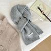 New narrow version Japanese wool scarf women's winter warm solid color knitted scarf student couple versatile