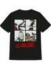 Повседневная футболка с круглым вырезом и графическим дизайном "Gorillaz" - Черная