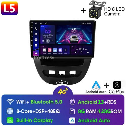 Android 14 2 Din Car Multimedia Player For Peugeot 107 Toyota Aygo Citroen C1 2005-2014 Carplay Stereo GPS Navigation BT WIFI