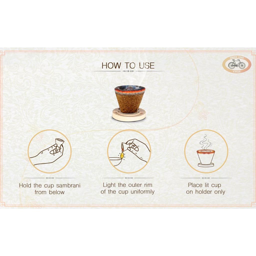 Cycle Pure Gavi Чашки для благовоний из коровьего навоза Самбрани, 3 шт. в упаковке, с тарелкой для сжигания для пуджи, домашних ритуалов, медитации, фестивалей (12 шт. X 3)