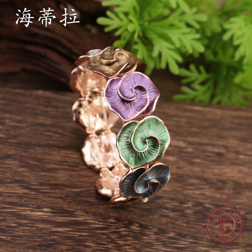 Новый цвет Масло Геометрическая Роза Эластичный Браслет Мода Премиум Женский Универсальный Сплав Браслет