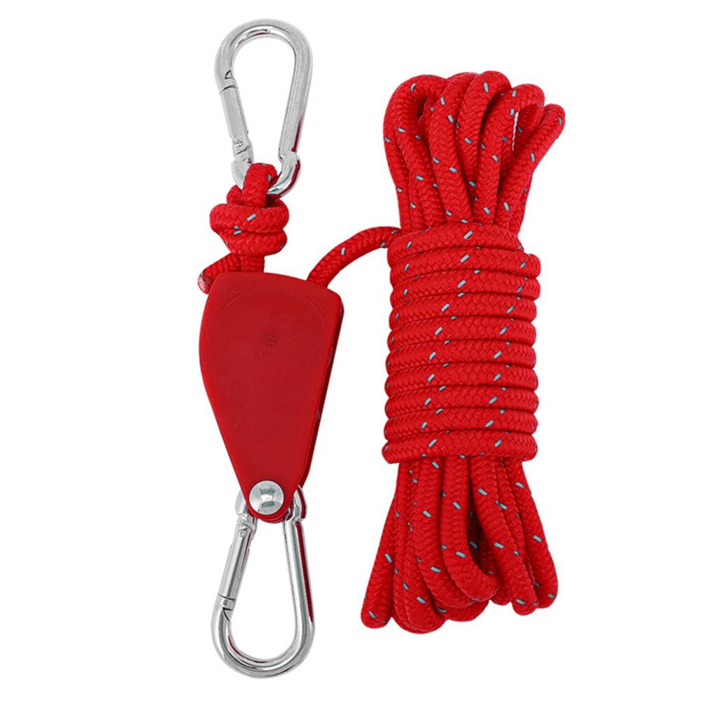 Camping Tent Rope Thicked Reflective Tent Rope Pulley Cordwith Metal Tensioner for Camping Hiking Ca