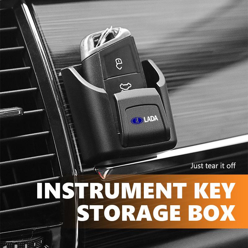 Car Key Holder Clip Dashboard Organizer Adhesive Mount Keychain Storage Box For Lada Largus Priora Vesta Niva Samara Kalina 4x4 WW20