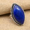 Красивое ювелирное кольцо ручной работы из стерлингового серебра 925 пробы с лазуритом и драгоценным камнем