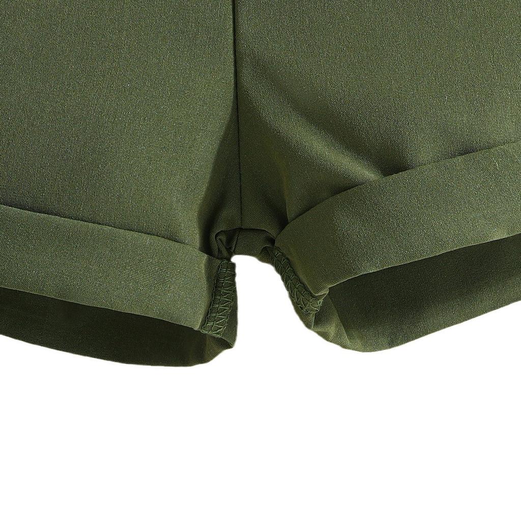 Летний детский милый набор из двух предметов: шорты с принтом животных + однотонные шорты