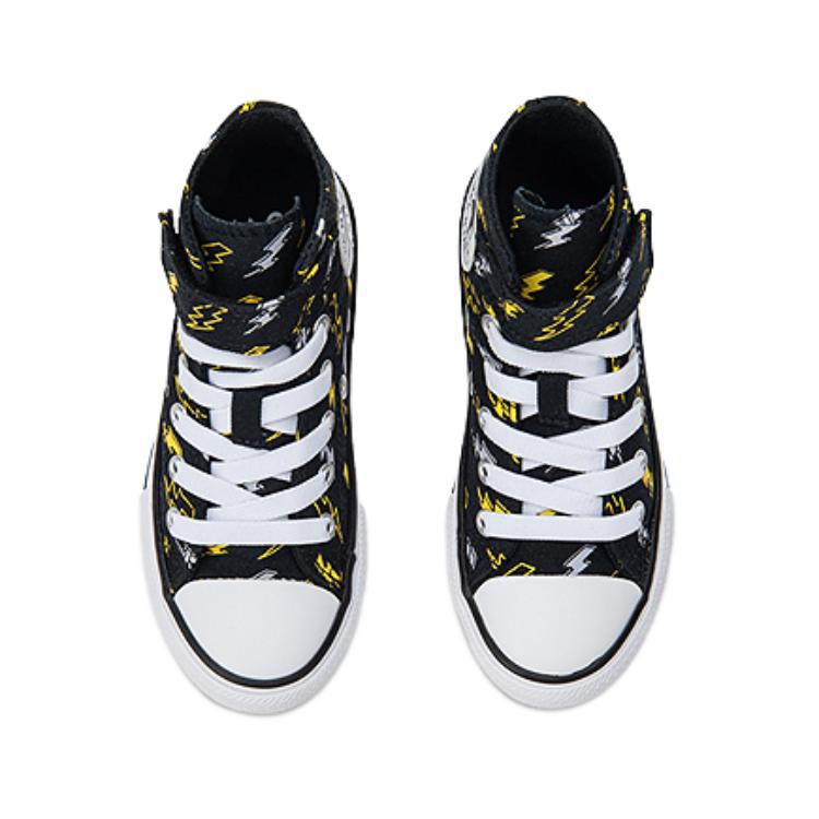 Converse Chuck Taylor All Star EasyOn High PS Electric Bolt Детские кроссовки Черные Golden-Wren Ghost-Town A08373C