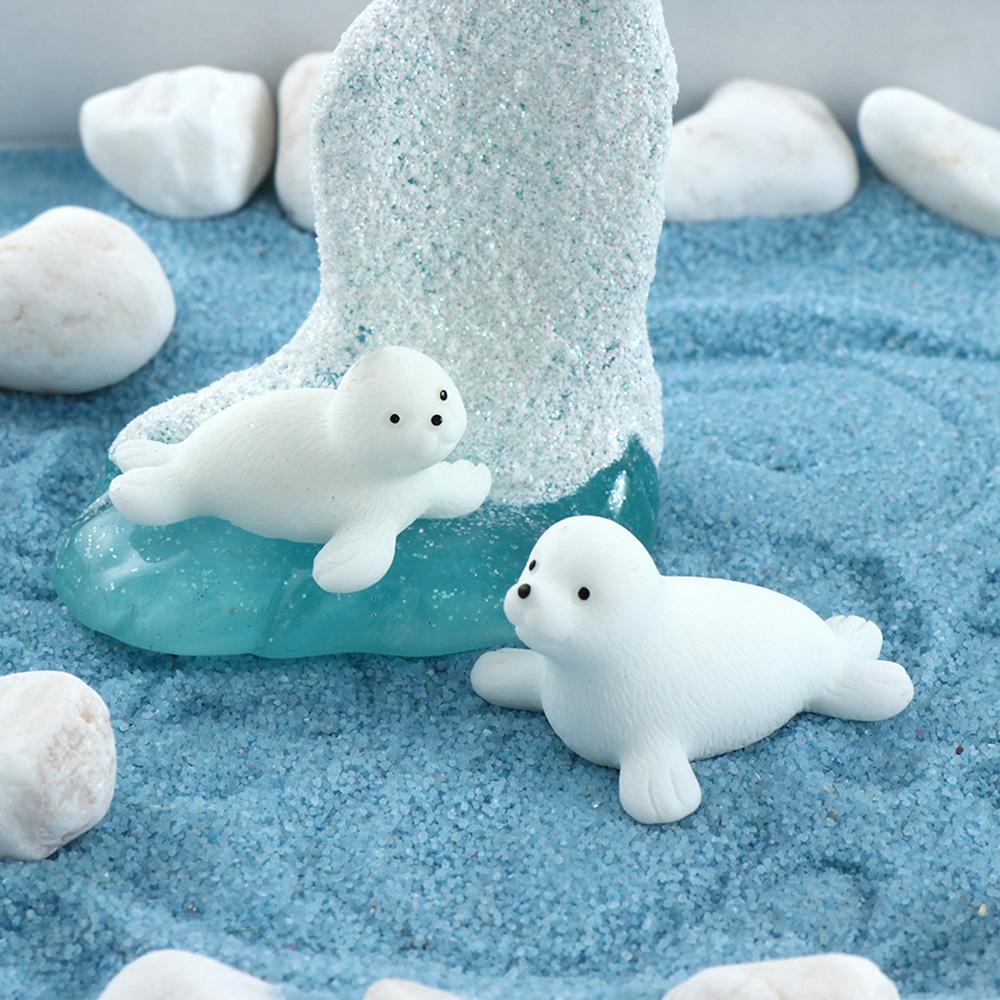 Смола Ручная работа Модель пингвина Тюлень Украшение для сказочного сада Микроландшафт Зимняя фигурка Миниатюра