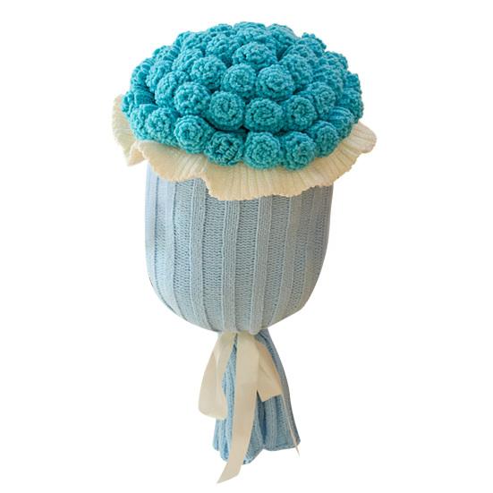 Декоративная вязаная подушка-плед «Букет роз» для дивана, кровати, подарок на День святого Валентина, День матери, Рождество