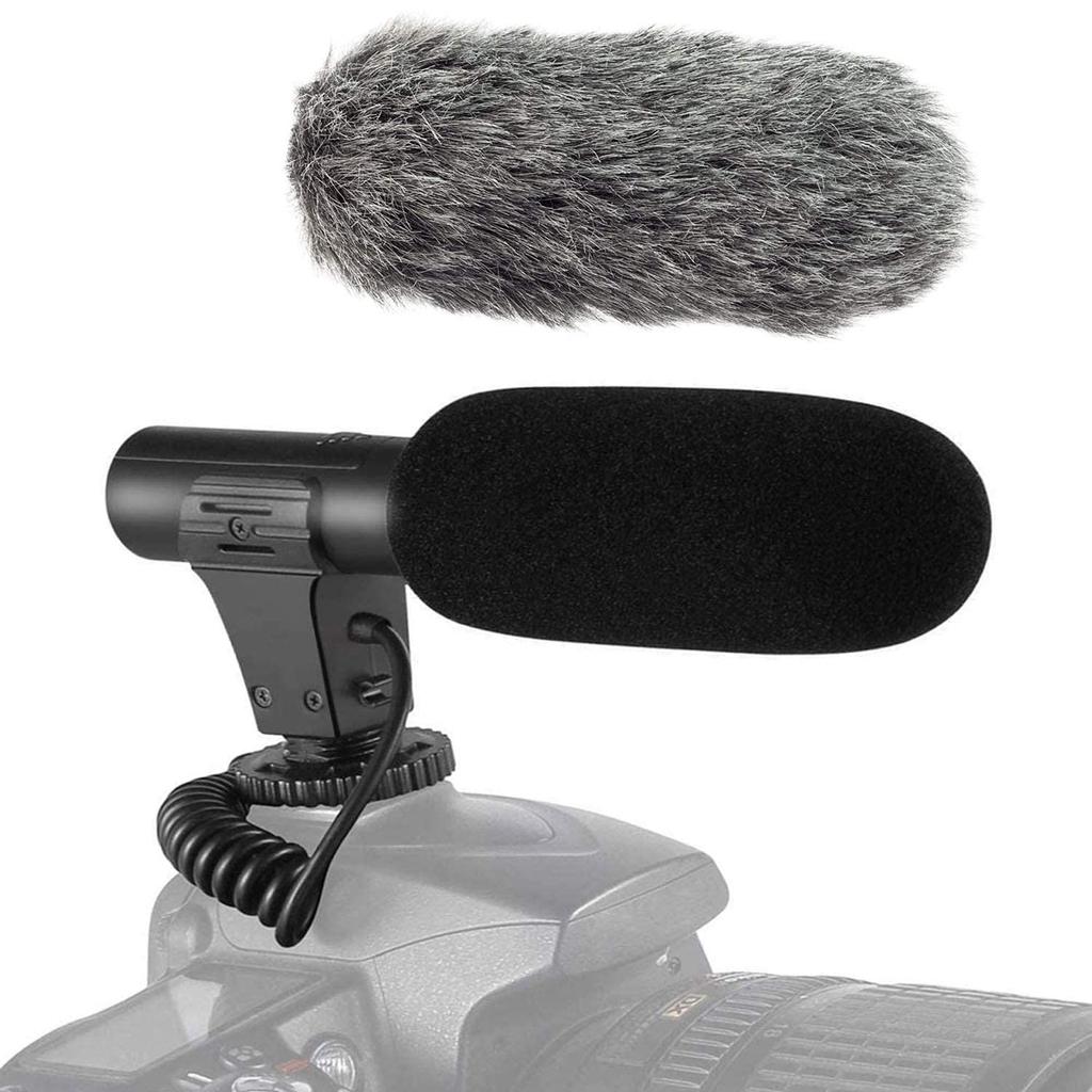 External Camera Microphone, SLR Compatible, Directional Condenser Microphone, D-SLR Recording Microphone, Unidirectional 3.5mm Digital Video