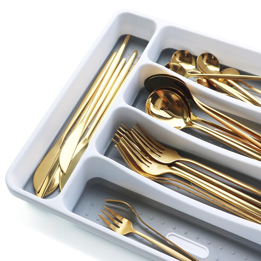 Пластиковый лоток для столовых приборов, кухонный ящик-органайзер, разделительный ящик для столовой посуды, аккуратный ящик для ложки, вилки, ножа, полка, ящик для хранения посуды