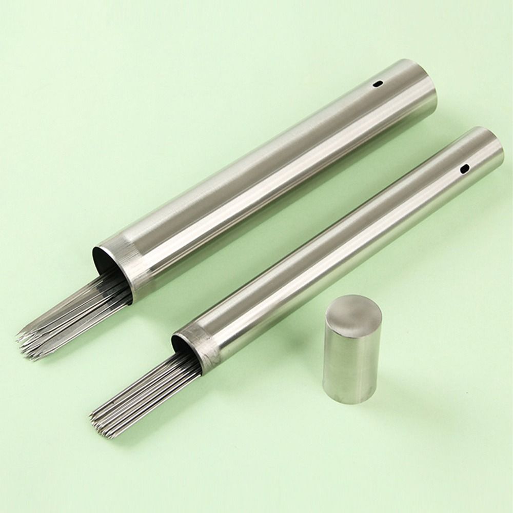 Трубка для шашлыка из нержавеющей стали, разных размеров, большая вместимость, ведро для хранения шампуров для барбекю, держатель для шампуров для барбекю