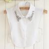Luxury Bling Shiny Rhinestone Decoration Shirt Lapel Blouse Chiffon Detachable Fake Collar For Women Ladies FS0512