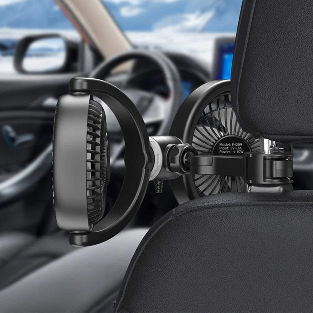 ABS+PP Cooler Air Fan Rotation Double Head Fans New Car Cooling Fan Car