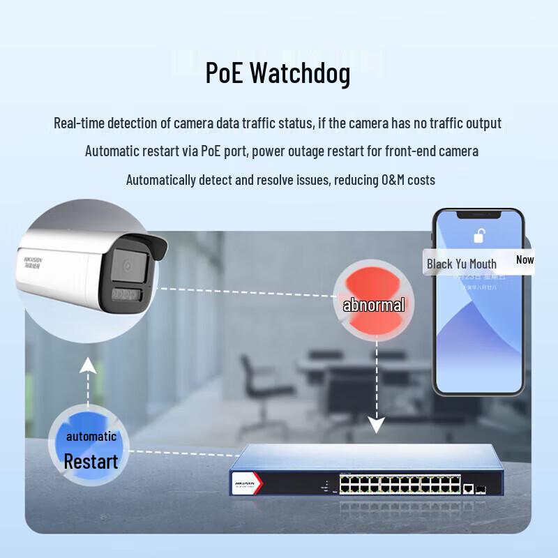 Hikvision 26-Port Cloud Managed Gigabit High-Power PoE Switch CN plug (adapter included)