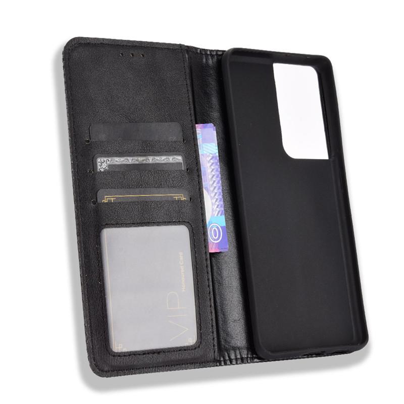 Compatible Leather Flip Case for Samsung Galaxy S23 Ultra, S22, S24, S25 Plus with Magnetic Closure