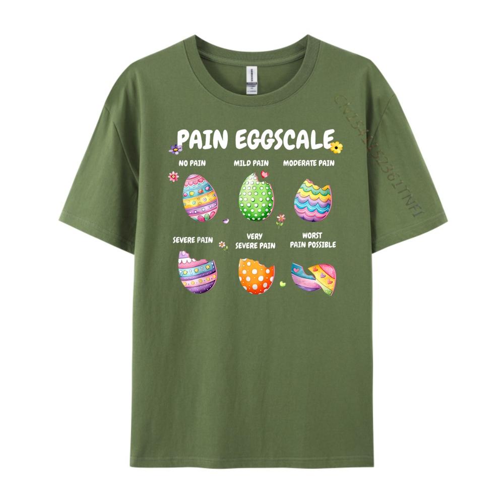Cute Eggs Pain Scale Easter Day Nurse Triage Pain Assessment Fashion T Shirt Men Short Sleeve Tee