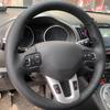 Черная кожаная оплетка на руль автомобиля, сшитая вручную, для Kia Sportage 3 2011-2014 Kia Ceed Cee'd 2010-2012