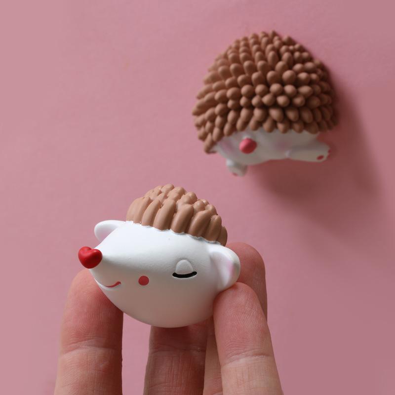 Cartoon Animal Head and Tail Refrigerator Sticker Magnet Elephant Bunny Hedgehog Refrigerator Decoration Po Wall Toy Gift